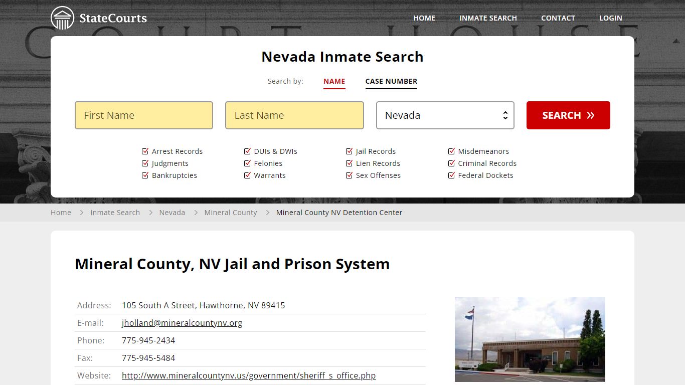 Mineral County NV Detention Center Inmate Records Search, Nevada ...